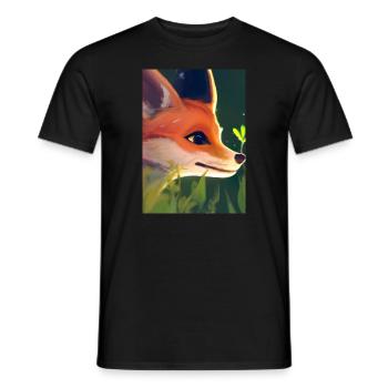 Niedliche Fuchs-Malerei - Männer T-Shirt - Schwarz - Vorne - AI Model Male 178 light (178cm)