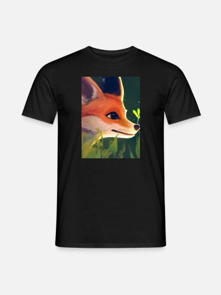 Niedliche Fuchs-Malerei - Männer T-Shirt - Schwarz