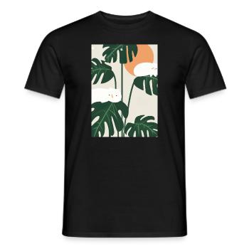 Katzen auf Leafs - Männer T-Shirt - Schwarz - Vorne - AI Model Male 178 light (178cm)