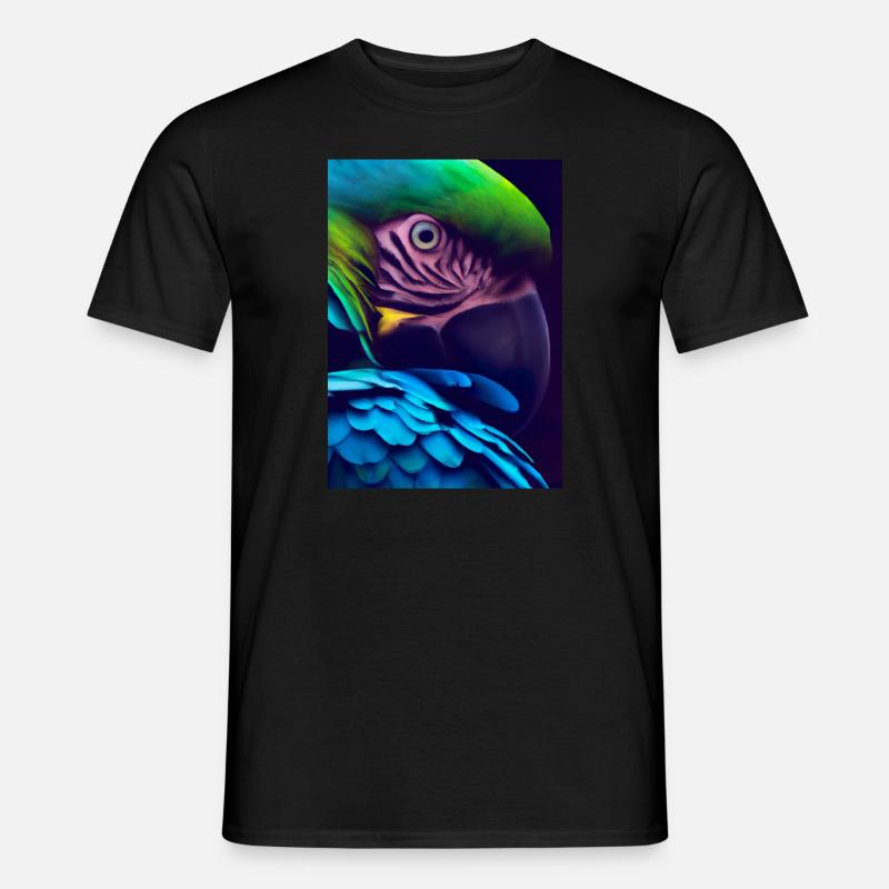 Buntes Vogelgesicht - Männer T-Shirt - Schwarz