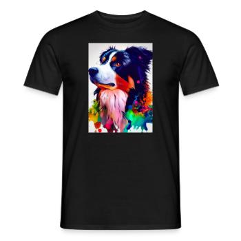 Bunter Border Collie - Männer T-Shirt - Schwarz - Vorne - AI Model Male 178 light (178cm)