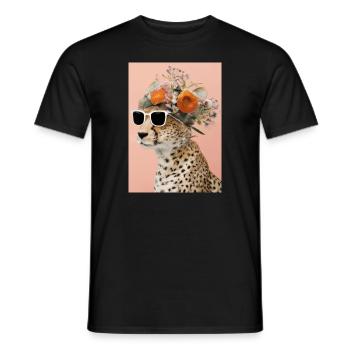 Blumenmode Löwe - Männer T-Shirt - Schwarz - Vorne - AI Model Male 178 light (178cm)