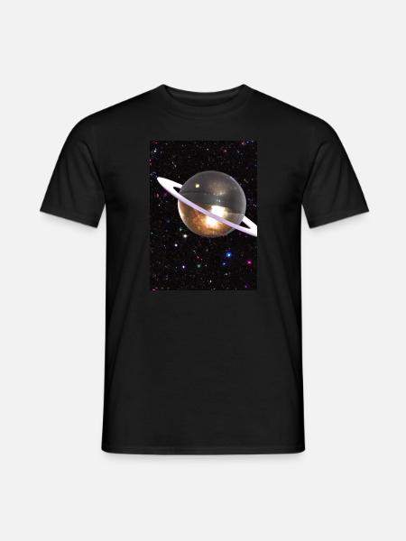 Funky Planet - Männer T-Shirt - Schwarz