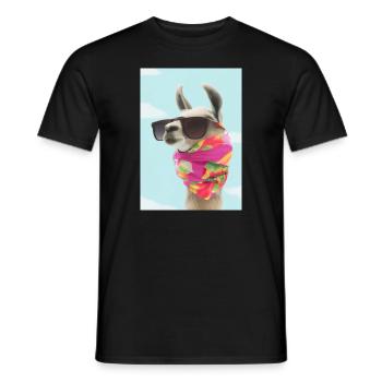 Ferienmode Lama - Männer T-Shirt - Schwarz - Vorne - AI Model Male 178 light (178cm)