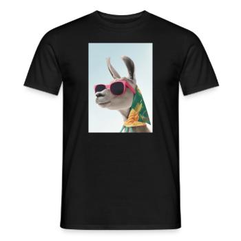 Ferienmode Lama - Männer T-Shirt - Schwarz - Vorne - AI Model Male 178 light (178cm)