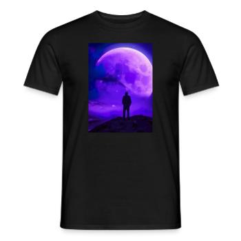 Der Mensch schaut auf den Planeten - Männer T-Shirt - Schwarz - Vorne - AI Model Male 178 light (178cm)