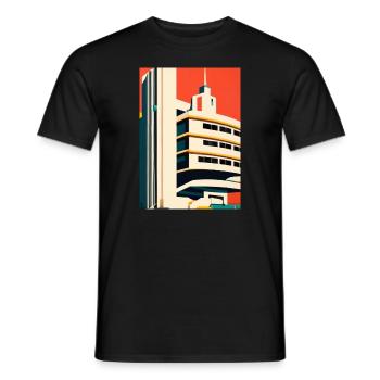 Minimalistisches Stadthaus - Männer T-Shirt - Schwarz - Vorne - AI Model Male 178 light (178cm)