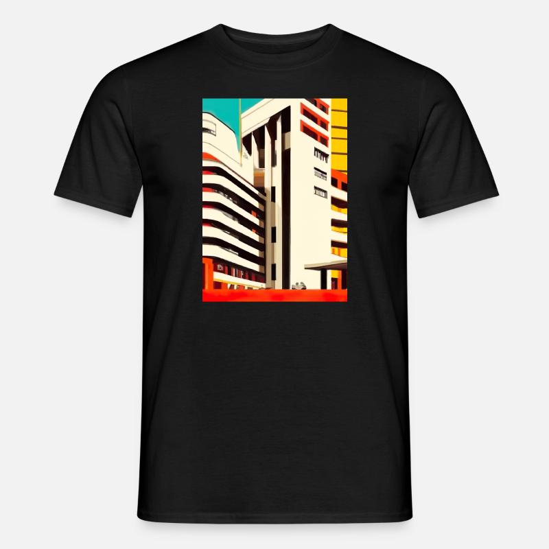Minimalistisches Stadthaus - Männer T-Shirt - Schwarz