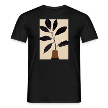 Minimalistische Pflanze im Topf - Männer T-Shirt - Schwarz - Vorne - AI Model Male 178 light (178cm)