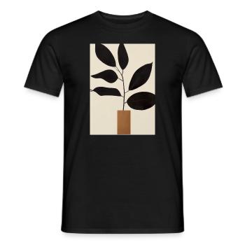 Minimalistische Pflanze im Topf - Männer T-Shirt - Schwarz - Vorne - AI Model Male 178 light (178cm)