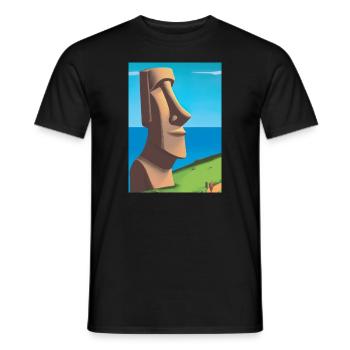 Monumentale Moai-Statuen - Männer T-Shirt - Schwarz - Vorne - AI Model Male 178 light (178cm)