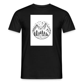 Nacht Camping Malerei - Männer T-Shirt - Schwarz - Vorne - AI Model Male 178 light (178cm)