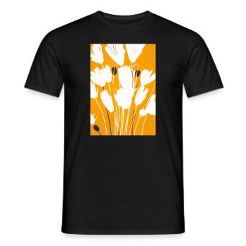 Weiße Blumen - Männer T-Shirt - Schwarz - Vorne - AI Model Male 178 light (178cm)