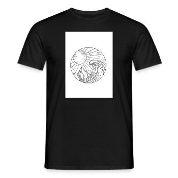 Welle und Sonne - Männer T-Shirt - Schwarz - Vorne - AI Model Male 178 light (178cm)