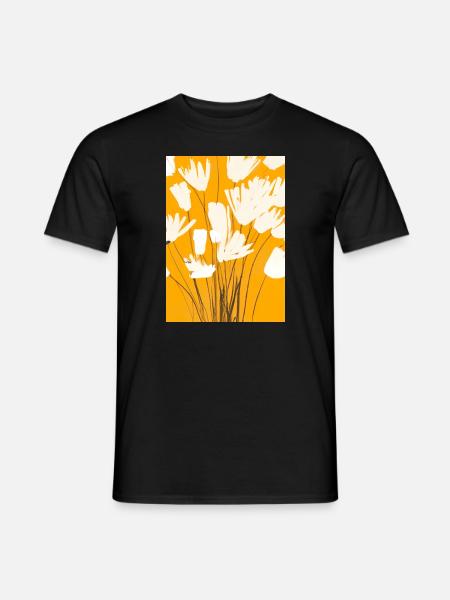 Weiße Blumen - Männer T-Shirt - Schwarz
