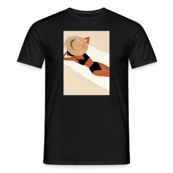 Frauen Sommerhut Bikini - Männer T-Shirt - Schwarz - Vorne - AI Model Male 178 light (178cm)