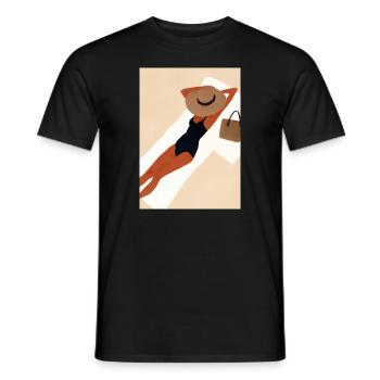Frauen Sommerhut Bikini - Männer T-Shirt - Schwarz - Vorne - AI Model Male 178 light (178cm)