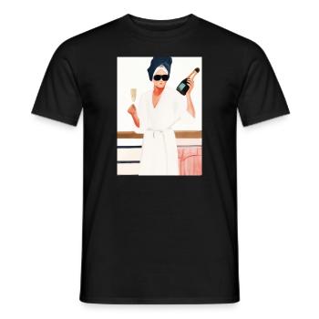 Frauen Weinbad - Männer T-Shirt - Schwarz - Vorne - AI Model Male 178 light (178cm)