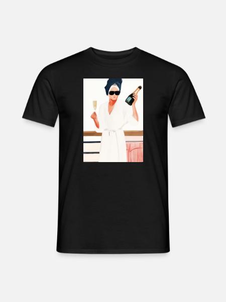 Frauen Weinbad - Männer T-Shirt - Schwarz