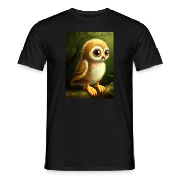 Baby-Kauz - Männer T-Shirt - Schwarz - Vorne - AI Model Male 178 light (178cm)