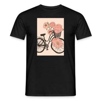 Fahrrad mit Blumen - Männer T-Shirt - Schwarz - Vorne - AI Model Male 178 light (178cm)