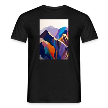 Bunte Berge - Männer T-Shirt - Schwarz - Vorne - AI Model Male 178 light (178cm)