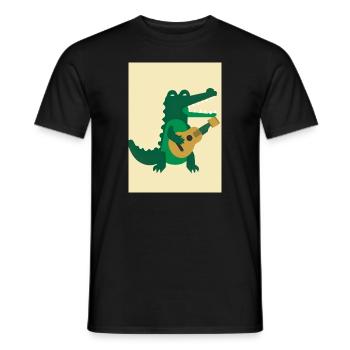 Krokodil spielt Gitarre - Männer T-Shirt - Schwarz - Vorne - AI Model Male 178 light (178cm)