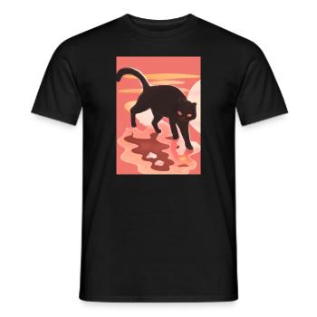 Niedliche schwarze Katze - Männer T-Shirt - Schwarz - Vorne - AI Model Male 178 light (178cm)