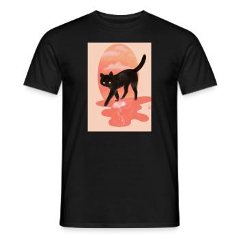 Niedliche schwarze Katze - Männer T-Shirt - Schwarz - Vorne - AI Model Male 178 light (178cm)