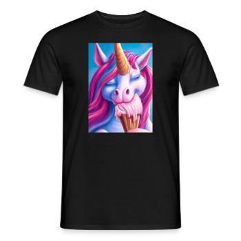 Eiscreme Einhorn - Männer T-Shirt - Schwarz - Vorne - AI Model Male 178 light (178cm)