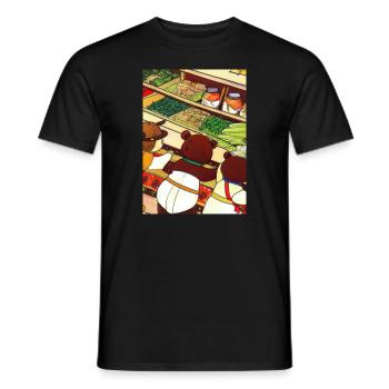 Japanische Teddybären Einkaufen - Männer T-Shirt - Schwarz - Vorne - AI Model Male 178 light (178cm)