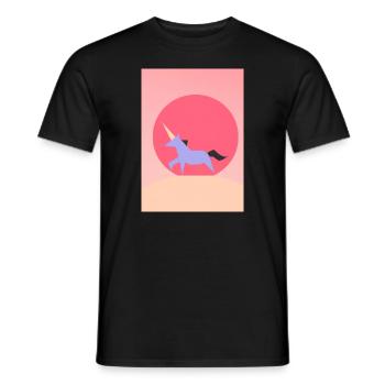 Minimales Einhorn - Männer T-Shirt - Schwarz - Vorne - AI Model Male 178 light (178cm)