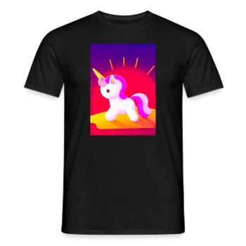 Minimales Einhorn - Männer T-Shirt - Schwarz - Vorne - AI Model Male 178 light (178cm)