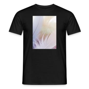 Pastellfarbene Federn - Männer T-Shirt - Schwarz - Vorne - AI Model Male 178 light (178cm)