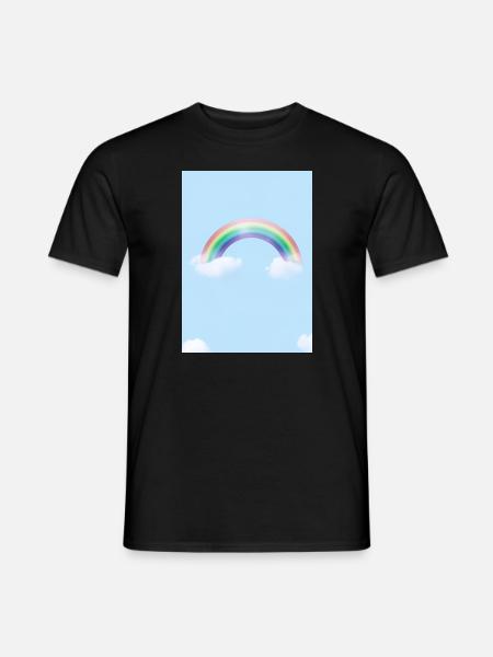 Regenbogen und Wolken - Männer T-Shirt - Schwarz