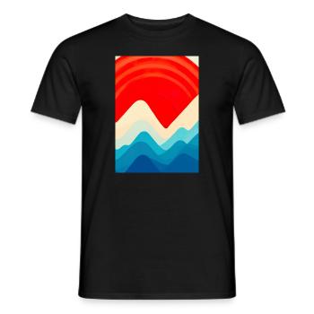 Retro Berge und Sonne - Männer T-Shirt - Schwarz - Vorne - AI Model Male 178 light (178cm)