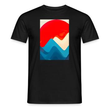 Retro Berge und Sonne - Männer T-Shirt - Schwarz - Vorne - AI Model Male 178 light (178cm)