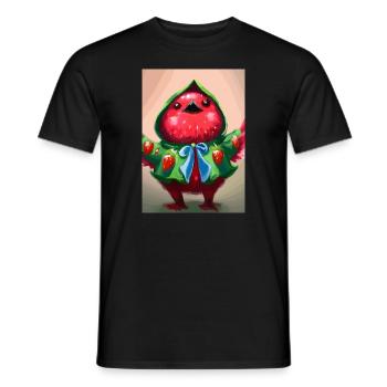 Erdbeervogel - Männer T-Shirt - Schwarz - Vorne - AI Model Male 178 light (178cm)
