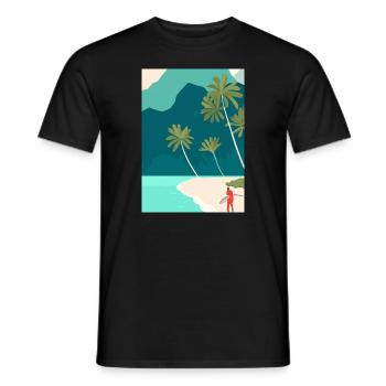 Surfen Strand - Männer T-Shirt - Schwarz - Vorne - AI Model Male 178 light (178cm)
