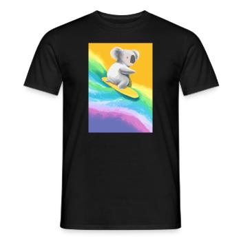 Surfender Regenbogen-Koala - Männer T-Shirt - Schwarz - Vorne - AI Model Male 178 light (178cm)