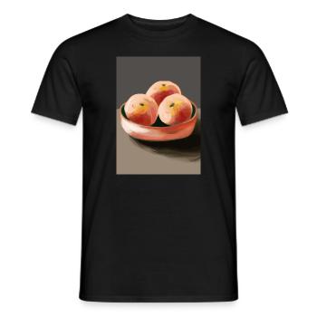 Drei Pfirsiche - Männer T-Shirt - Schwarz - Vorne - AI Model Male 178 light (178cm)
