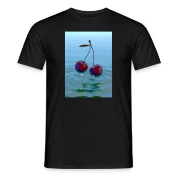 Zwei Kirschen - Männer T-Shirt - Schwarz - Vorne - AI Model Male 178 light (178cm)
