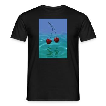 Zwei Kirschen - Männer T-Shirt - Schwarz - Vorne - AI Model Male 178 light (178cm)
