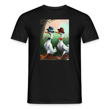 Zwei Enten - Männer T-Shirt - Schwarz - Vorne - AI Model Male 178 light (178cm)