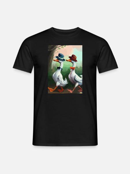 Zwei Enten - Männer T-Shirt - Schwarz