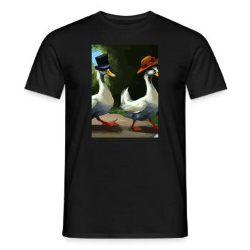 Zwei Enten - Männer T-Shirt - Schwarz - Vorne - AI Model Male 178 light (178cm)