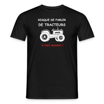 Risque de parler de tracteur - T-shirt homme - noir - Devant - AI Model Male 178 light (178cm)