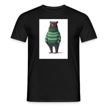 Bär im Winter Pullover - Männer T-Shirt - Schwarz - Vorne - AI Model Male 178 light (178cm)