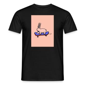 Hase auf einem Skateboard - Männer T-Shirt - Schwarz - Vorne - AI Model Male 178 light (178cm)