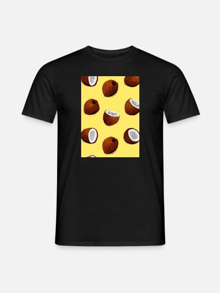 Kokosnuss-Muster - Männer T-Shirt - Schwarz